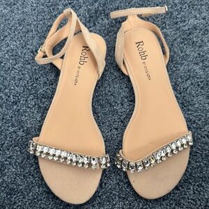 ROHB Nude flats with Rhinestone Embellishments